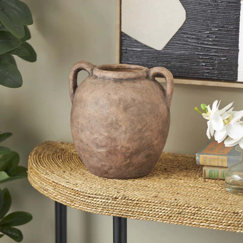 Birch Lane™ Ceramic Antique Style Textured Vase With Shadings And Handles | Wayfair | Wayfair North America