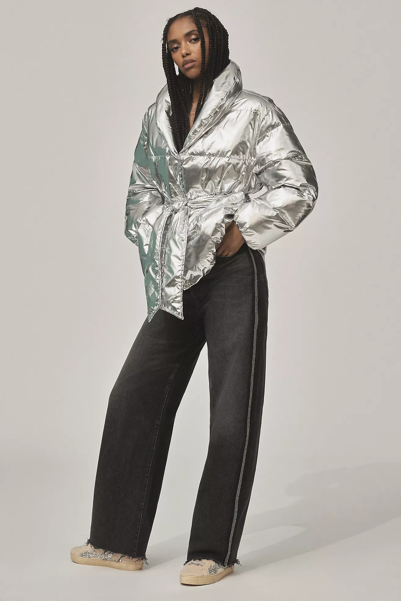 Endless Rose Metallic Puffer Coat | Anthropologie (US)