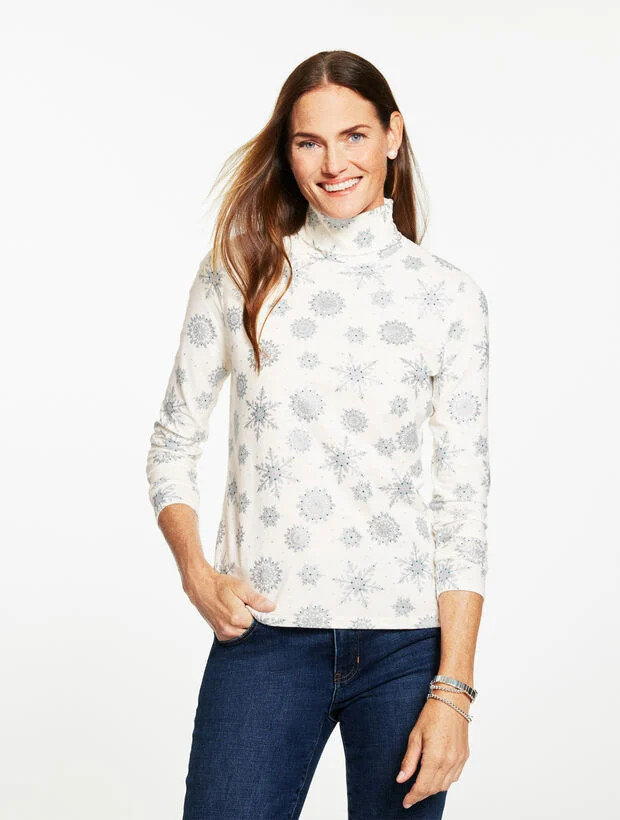 Classic Turtleneck - Snowflake Shimmer | Talbots