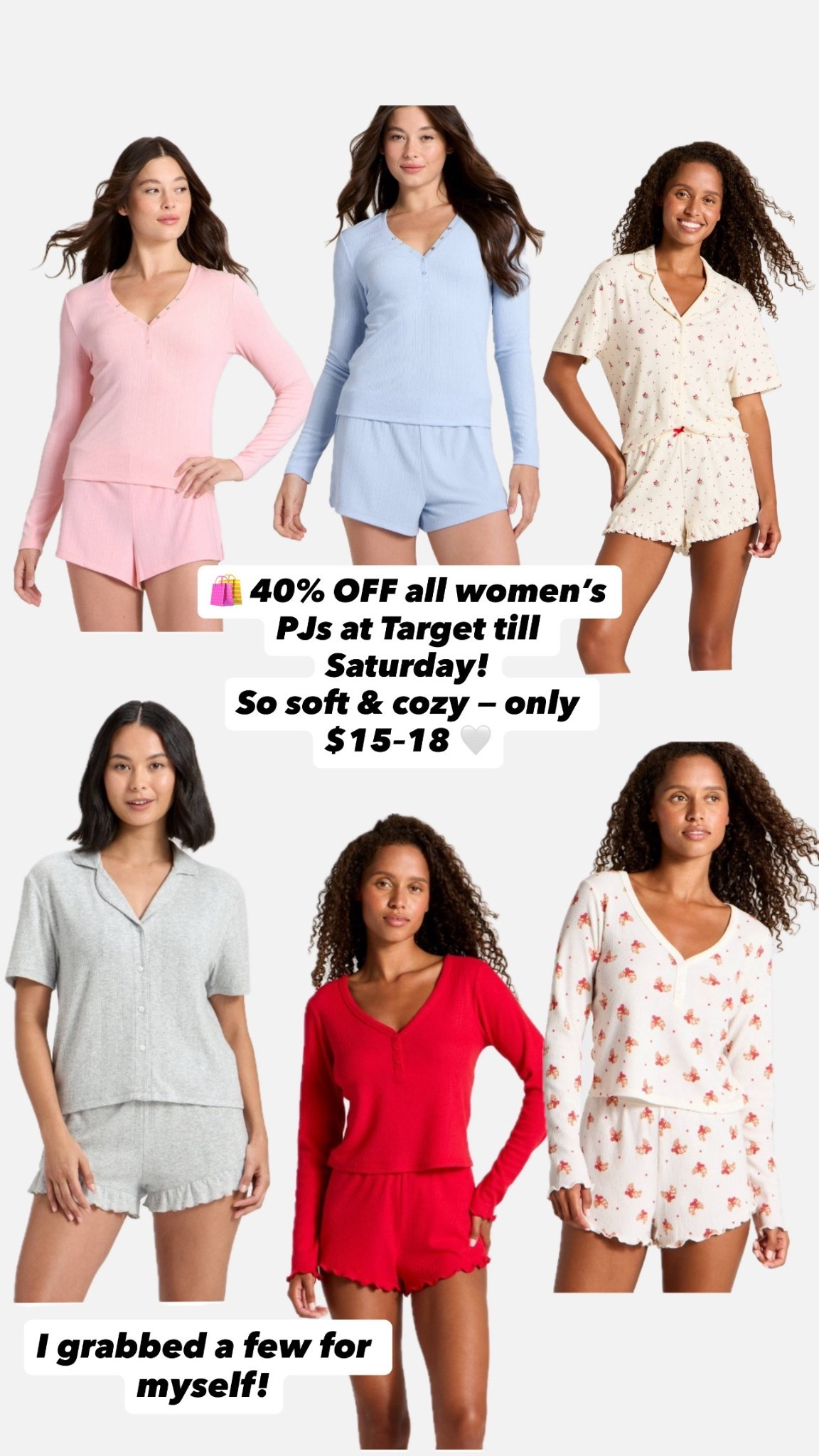 Cozy season essentials 🩶
@Target  pajamas are 40% off till Saturday — only $15–18!
Soft, comfy & perfect for lounging ✨ #ltkpajamas#LTKHoliday

#LTKSaleAlert