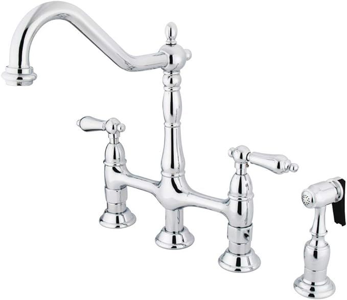 Elements of Design ES1271ALBS New Orleans 8" Center Kitchen Faucet with Side Sprayer, 8-3/4", Pol... | Amazon (CA)