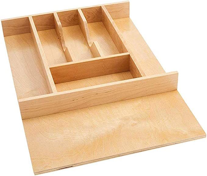Rev-A-Shelf 4WCT-1SH Short Trim-to-Fit Wooden Cutlery 7 Compartment Tray Insert Utensil Organizer... | Amazon (US)