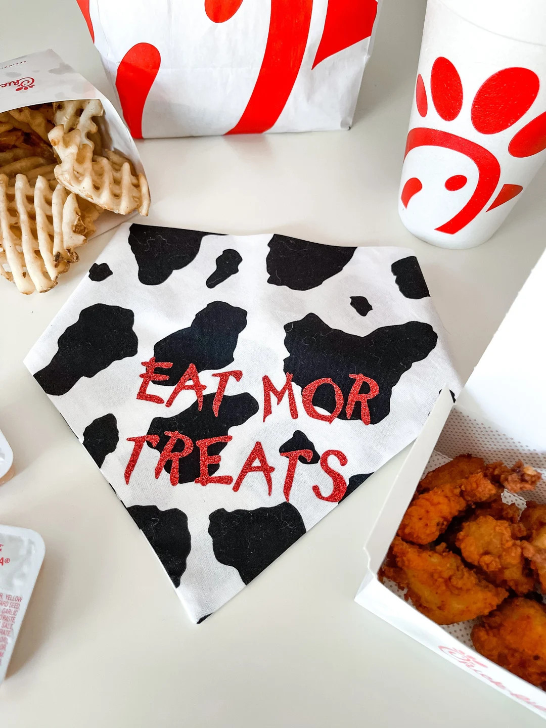 Eat Mor Treats Snap on Bandana Chick-fil-a Inspired Dog - Etsy | Etsy (US)
