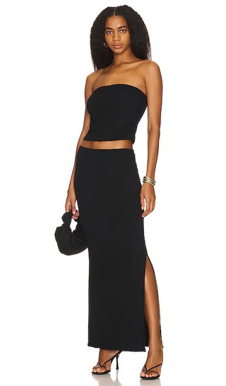 Steph Ribbed Skirt | Black Maxi Skirt | Long Black Skirt Outfit | Spring Black Skirt Set | Skirts | Revolve Clothing (Global)