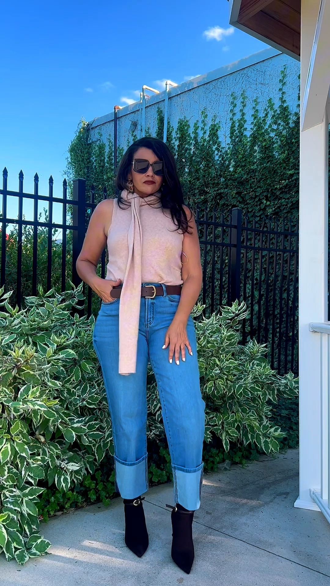 I am loving the super cute multiple look sweater love the attached scarf and it comes in 2 other colors! A great addition to this wonderful jeans so comfy and cute! #midsizefashion #kohls #kohlsstyle #fashionover40 #fallfashion 

#LTKOver40 #LTKMidsize #LTKFindsUnder50