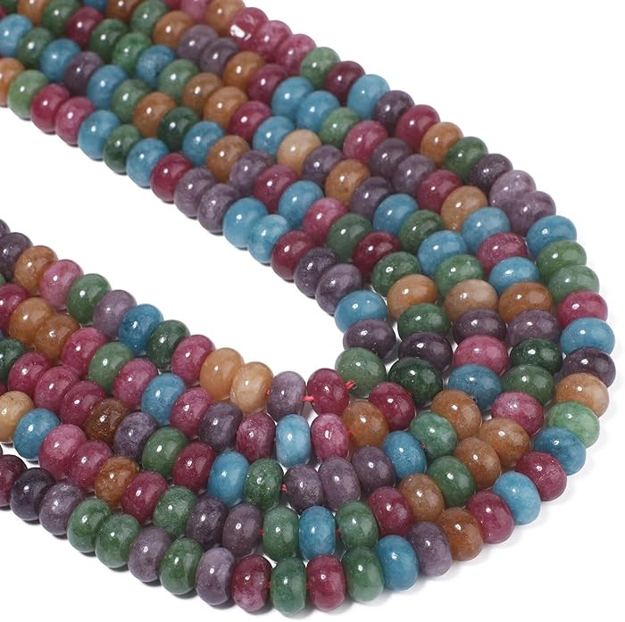 75pcs Tourmaline Rondelle Beads for Bracelet Making \uff0c5x18mm Round Spacer Beads for Jewelry M... | Amazon (US)