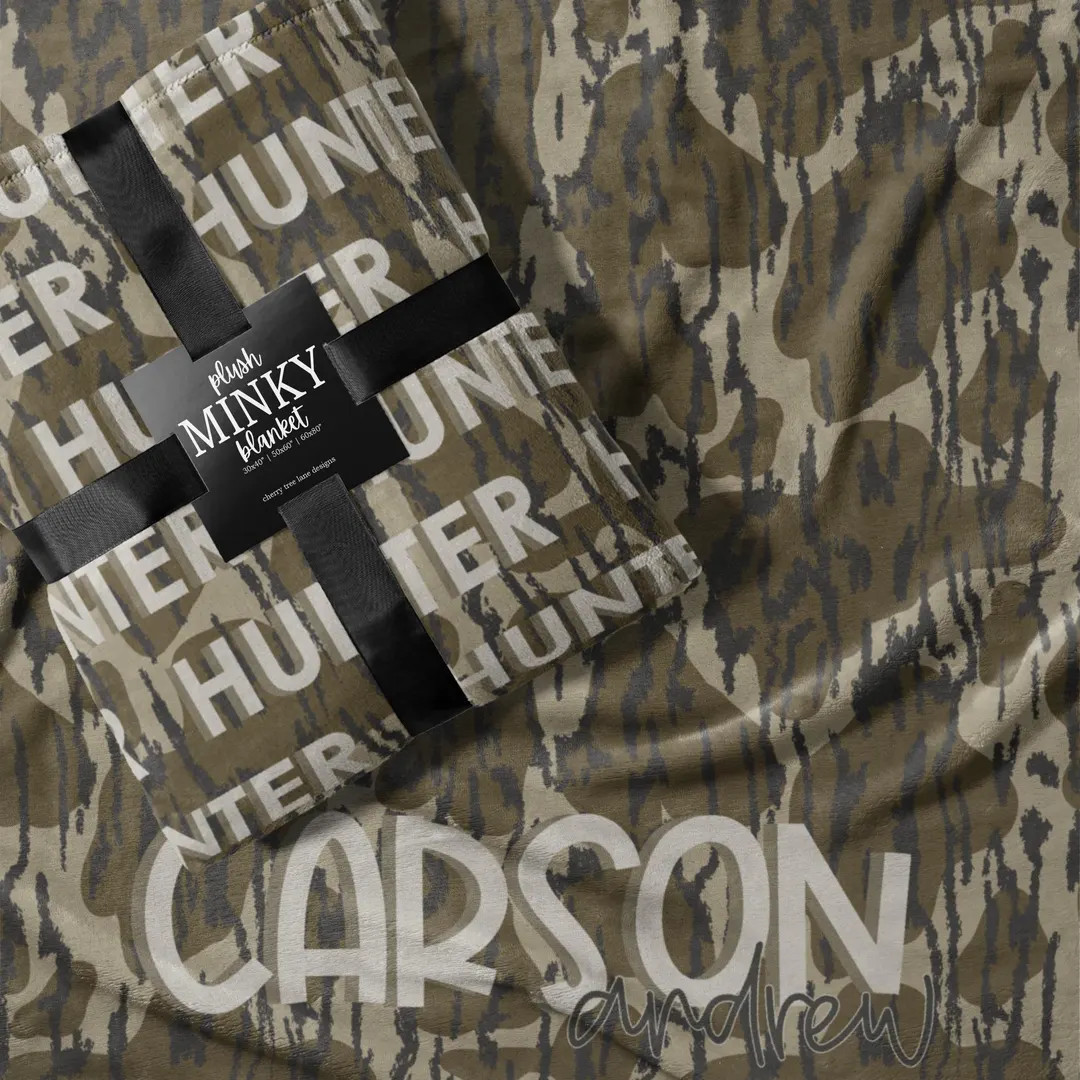 Personalized Hunting Camo Baby Blanket: Custom Minky Name Blanket | Etsy (US)