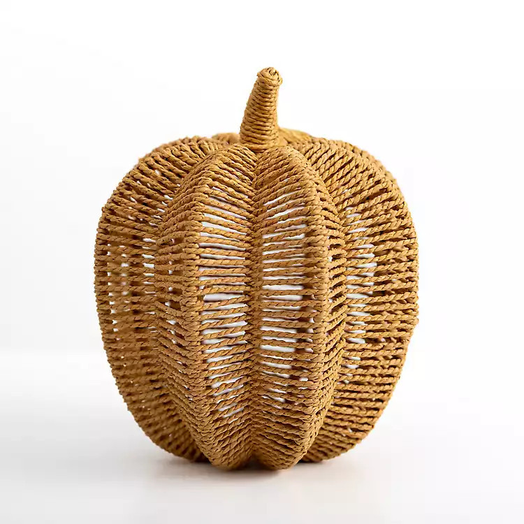 Natural Woven Rope Pumpkin Statue, 9 in. | Kirkland's Home