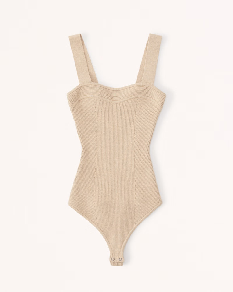 Women's Ribbed Sweater Sweetheart Bodysuit | Women's Clearance | Abercrombie.com | Abercrombie & Fitch (US)