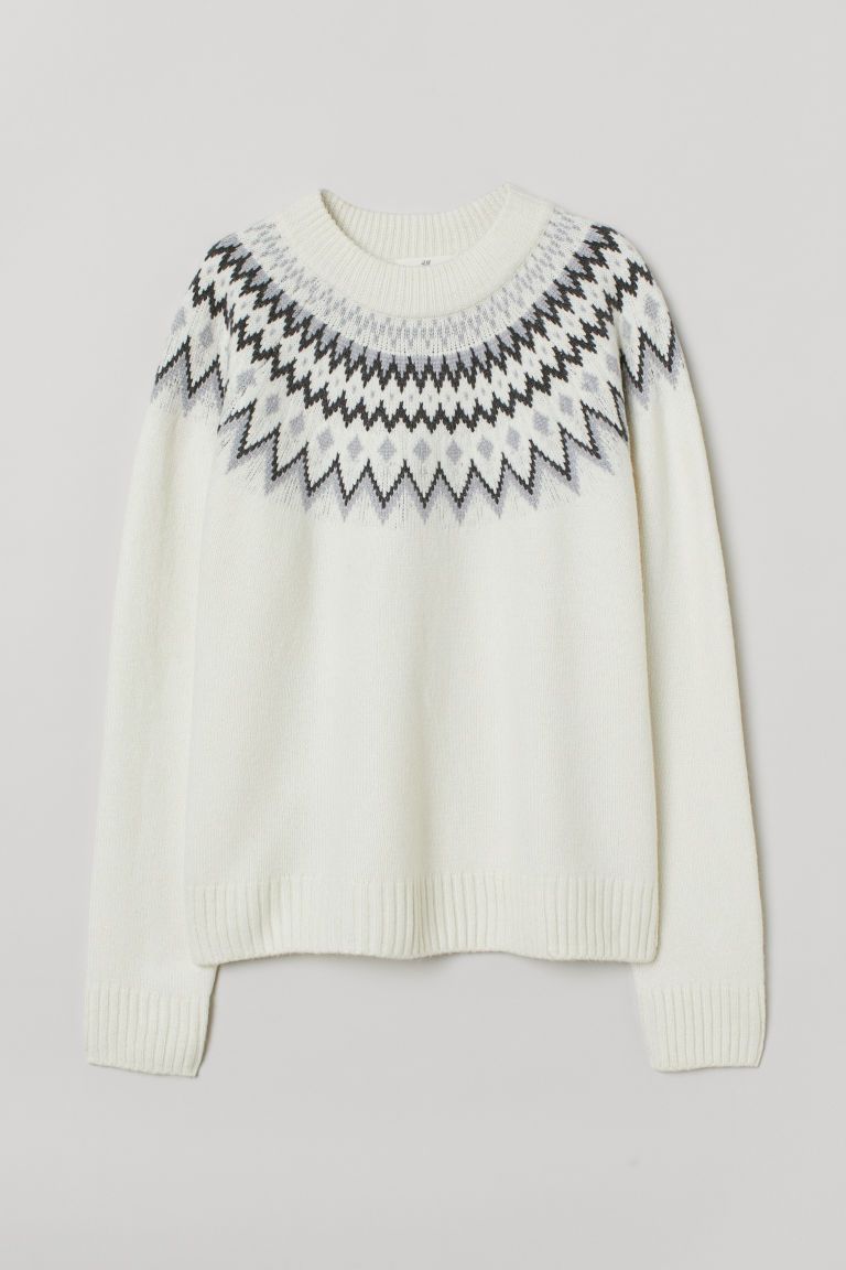 H & M - Jacquard-knit Sweater - White | H&M (US)