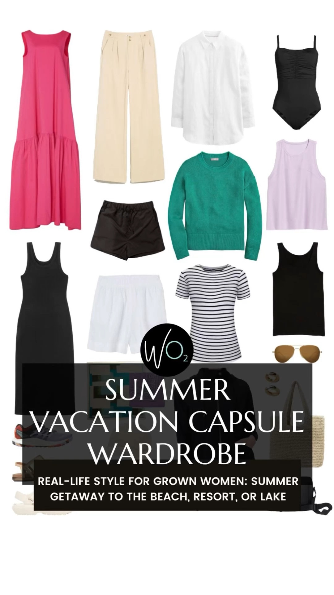 A summer vacation capsule wardrobe of versatile pieces and most are size inclusive offering plus size options. 

#LTKSeasonal #LTKtravel #LTKstyletip