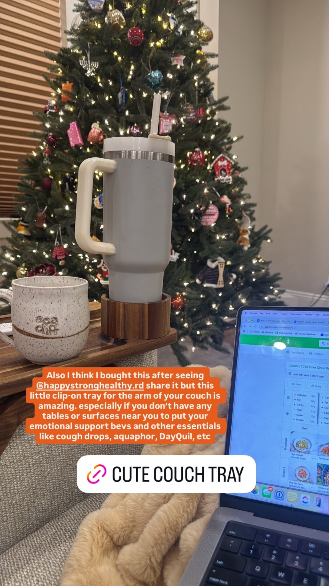 This little clip-on tray for the arm of your couch is amazing. especially if you don’t have any tables or surfaces near you to put your emotional support bevs and other essentials like cough drops, aquaphor, DayQuil, etc

#LTKHome #LTKFindsUnder50 #LTKdayinmylife