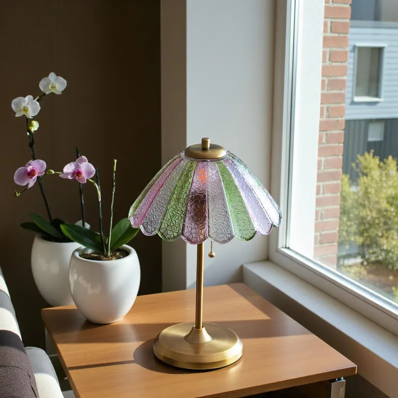 Vintage Butterfly Table Lamp – Colored Glass, Retro Bedside Light - Etsy | Etsy (US)