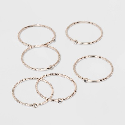 Clear Stones Ring Set - A New Day™ Rose Gold | Target