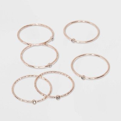 Clear Stones Ring Set - A New Day™ Rose Gold | Target