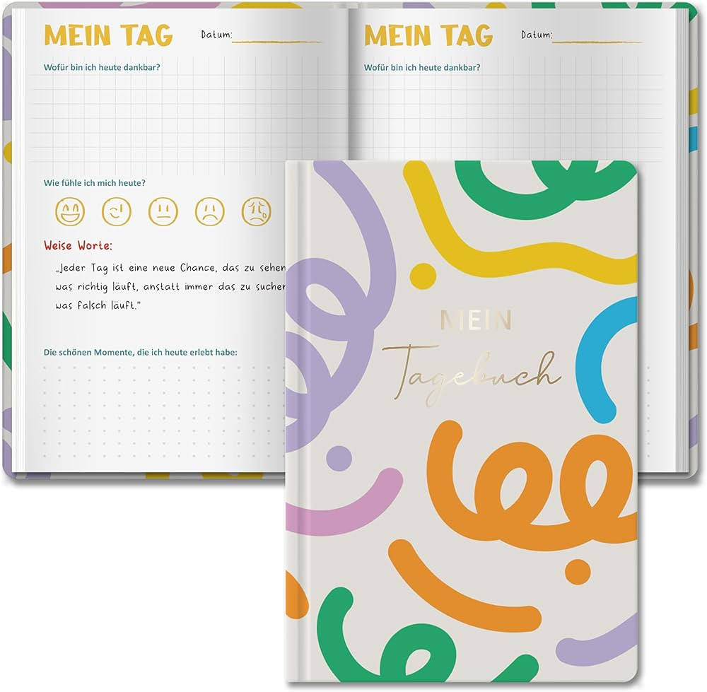 5-Minuten Gefühlstagebuch Kinder 6-12 Jahre - 24 Wochen Tagebuch Mädchen & Jungs - Gefühle Buc... | Amazon (DE)