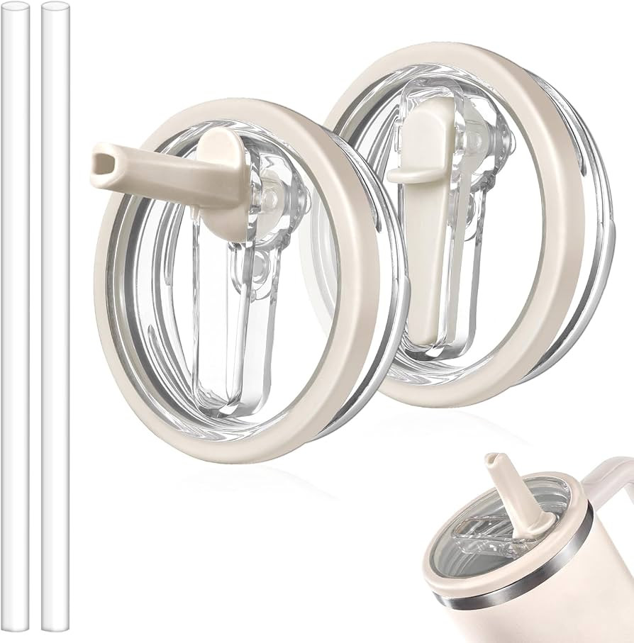 2 Pack Leakproof Lid Replacement 40 oz for Stanley Cup Accessories, Flip Straw Tumbler Leak Proof... | Amazon (US)