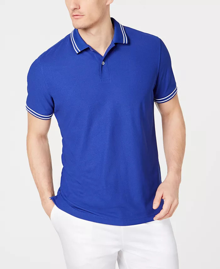 Club Room Men's Performance Stripe Polo, Created for Macy's  & Reviews - Polos - Men - Macy's | Macys (US)