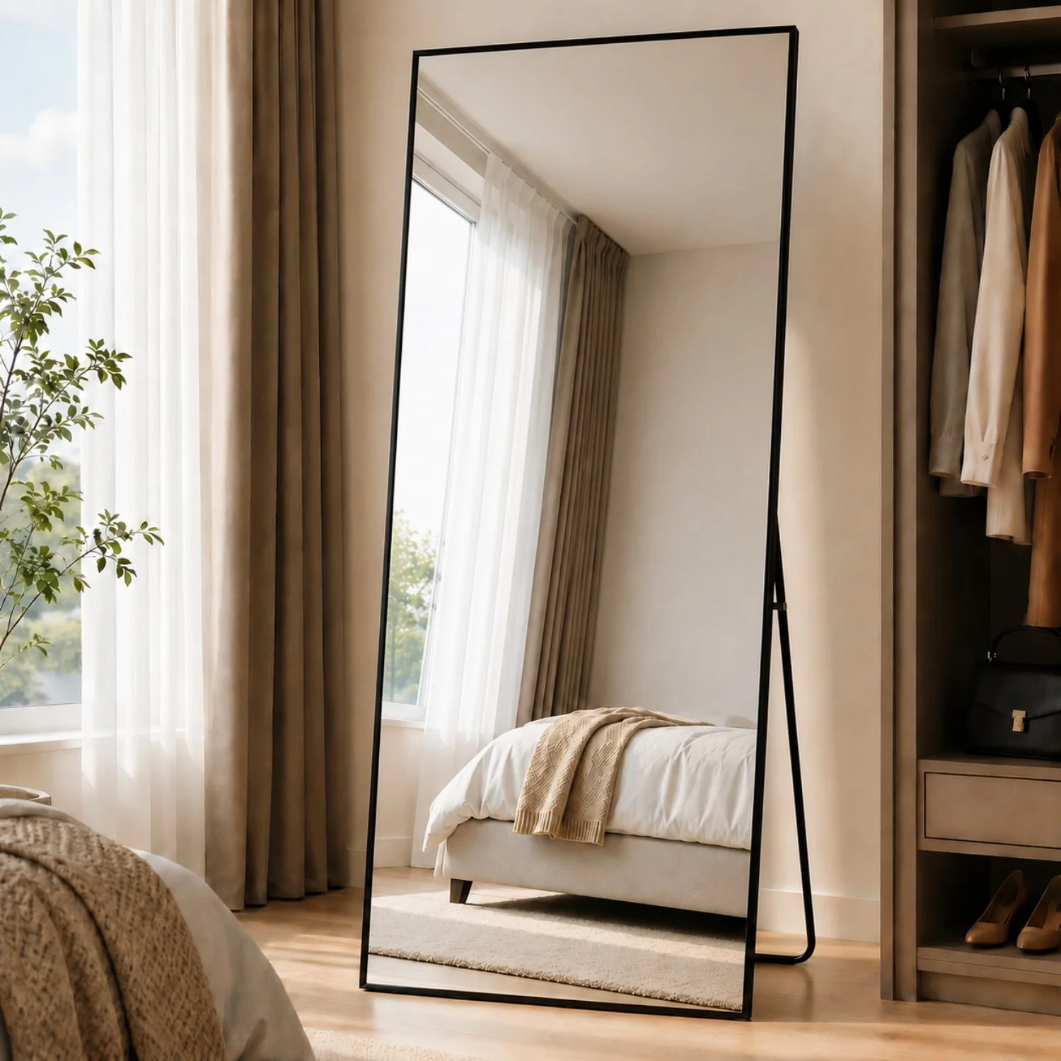 BEAUTYPEAK 71"x26" Full Length Mirror Oversized Rectangle Body Dressing Floor Mirrors for Standin... | Walmart (US)
