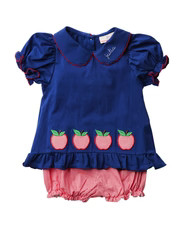 Apple Applique Knit Bloomer Set | Smockingbird Kids