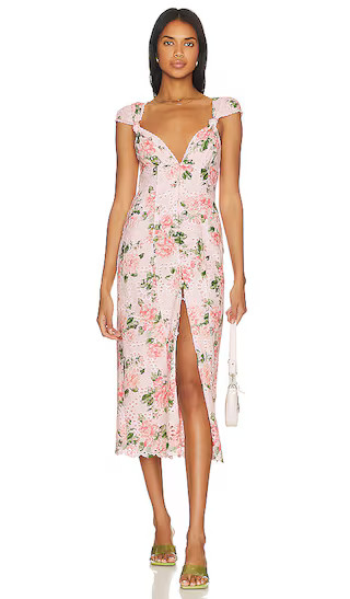 Chrishelle Midi Dress in Pink & Green | Revolve Clothing (Global)