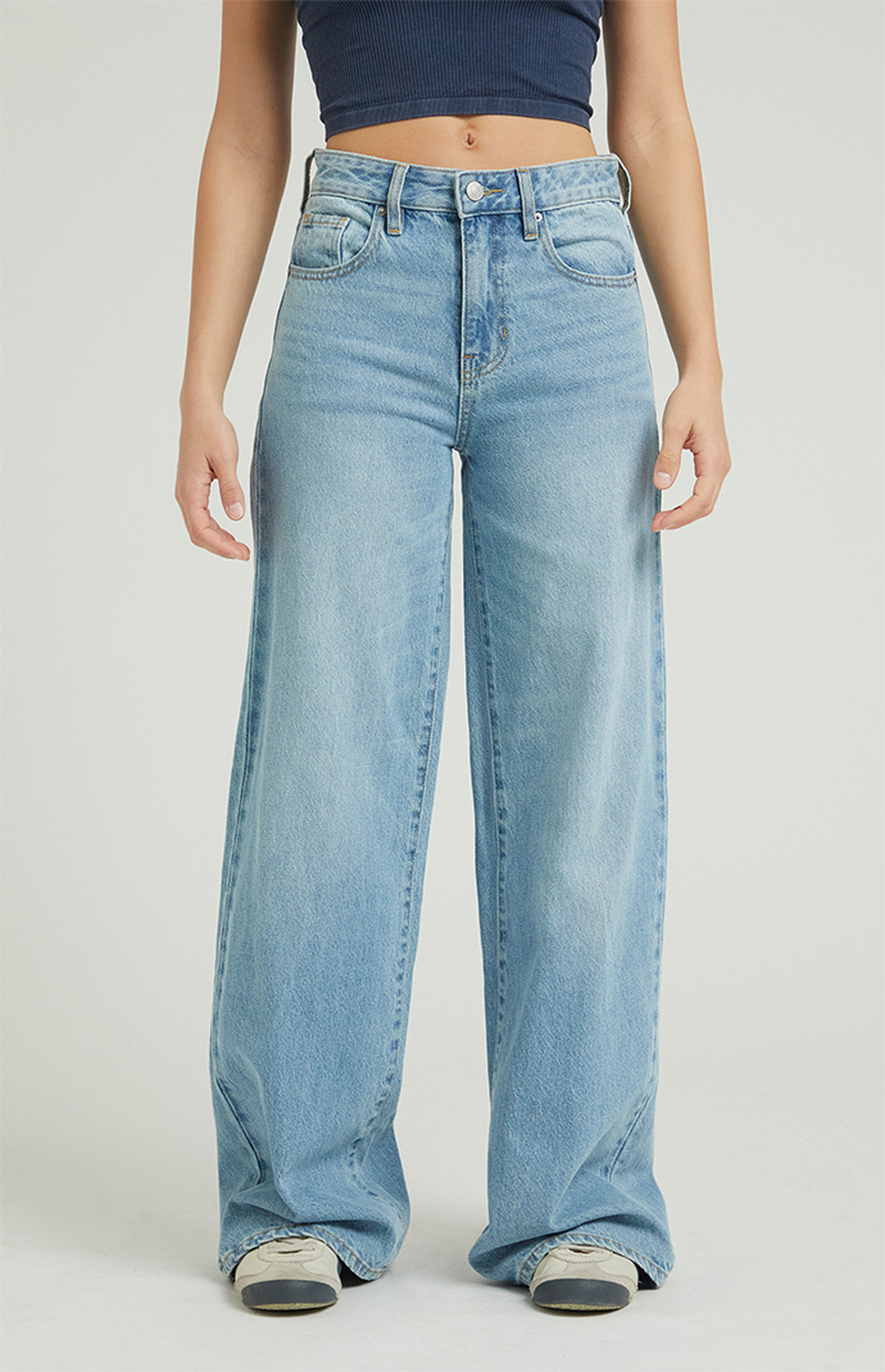 PacSun Jessie High Waisted Baggy Jeans Medium Indigo | PacSun