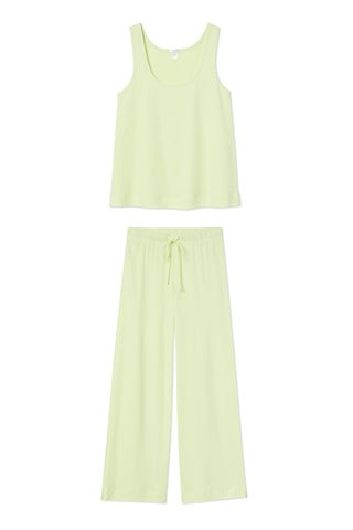 Pointelle Pajama Pants Set in Citron | LAKE Pajamas