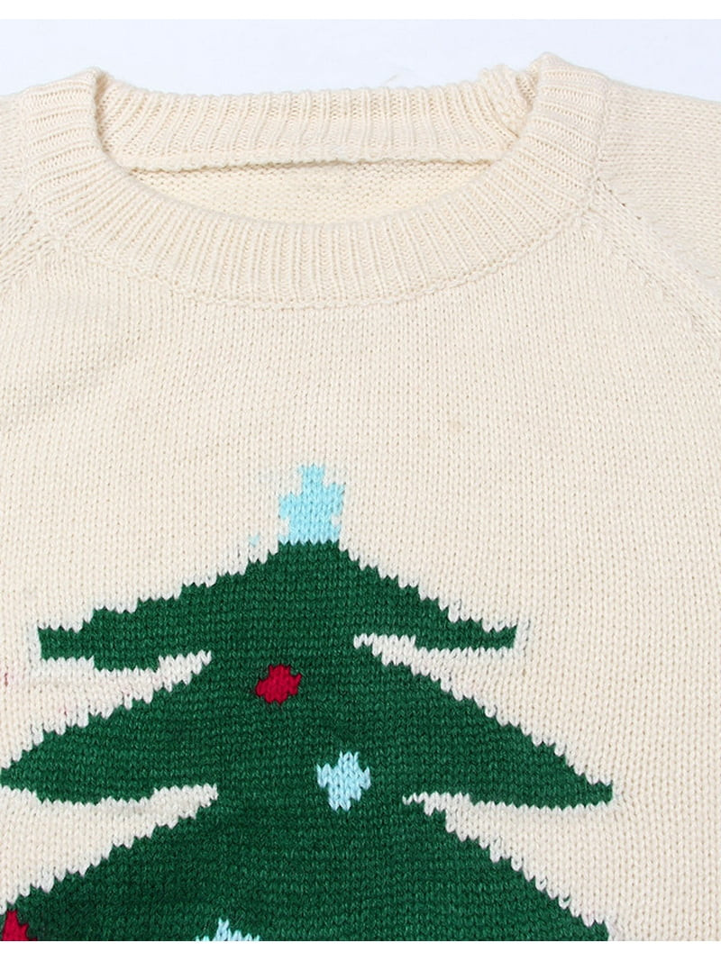 Christmas Sweaters for Women Christmas Tree Printed Ugly Christmas Sweater Knit Warm Pullover Swe... | Walmart (US)