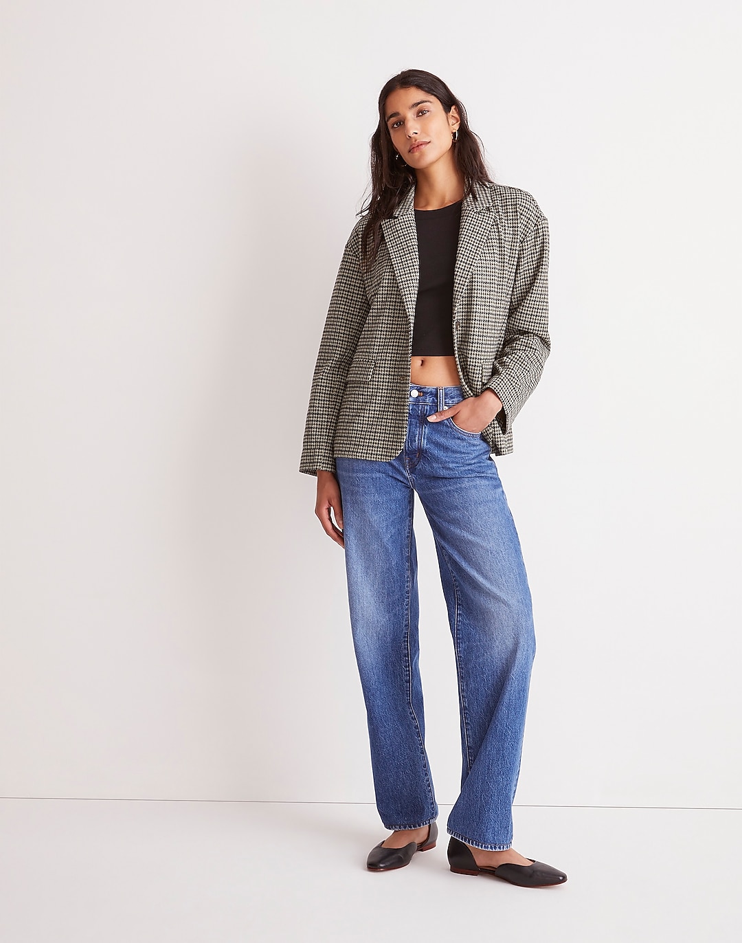 Oversized Knit Blazer in Houndstooth | Madewell