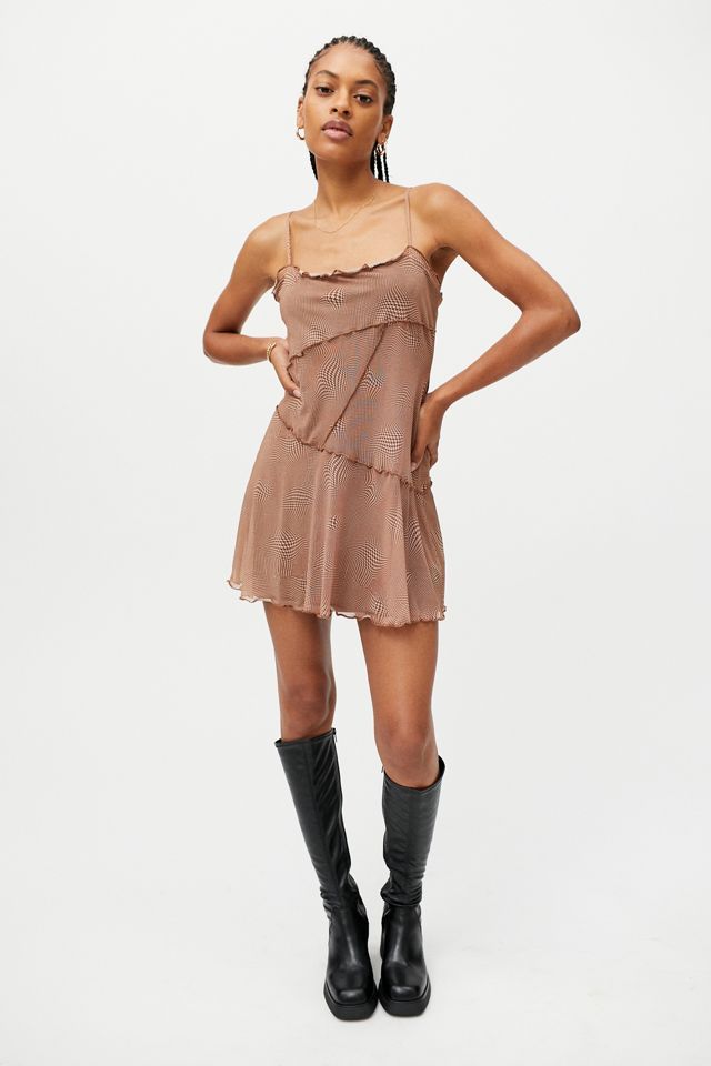 UO Moxie Mesh Mini Slip Dress | Urban Outfitters (US and RoW)