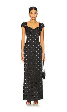 MORE TO COME Dorothy Maxi Dress in Black & White Dot from Revolve.com | Revolve Clothing (Global)