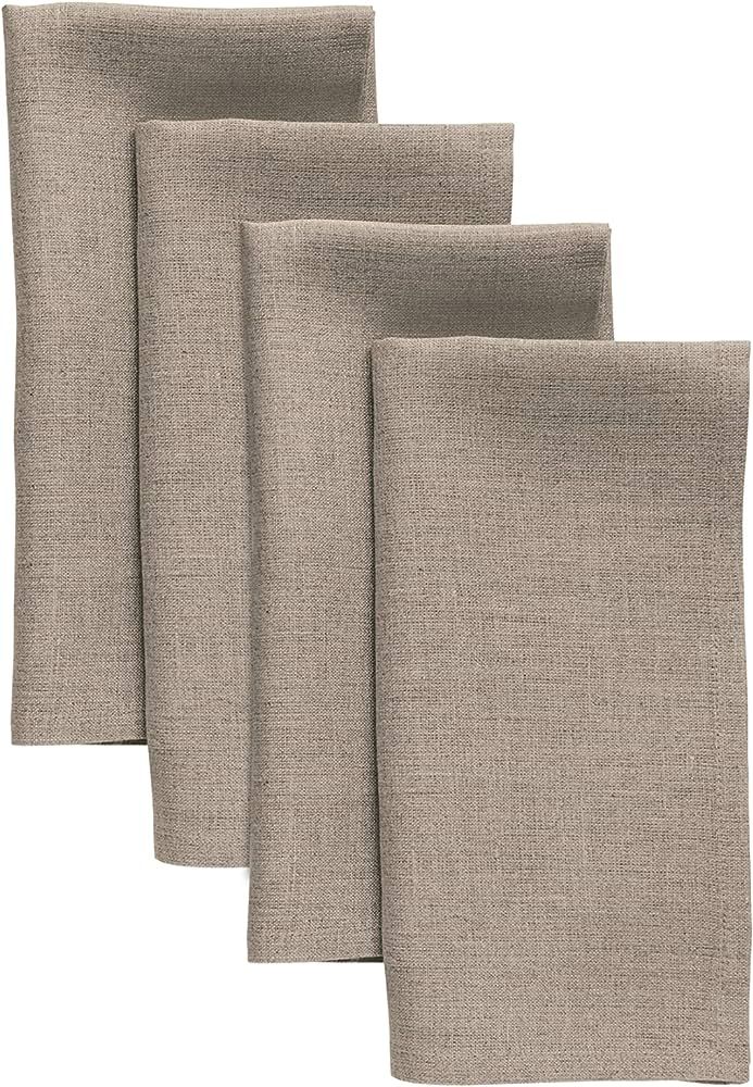 Solino Home Fall Linen Cloth Napkins Set of 4 – Natural, 100% Pure Linen Fabric Dinner Napkins ... | Amazon (US)