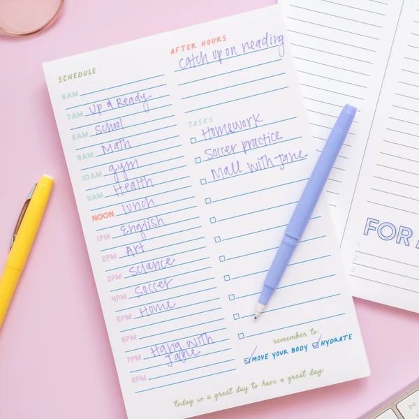 Hourly Schedule Notepad | Joy Creative Shop