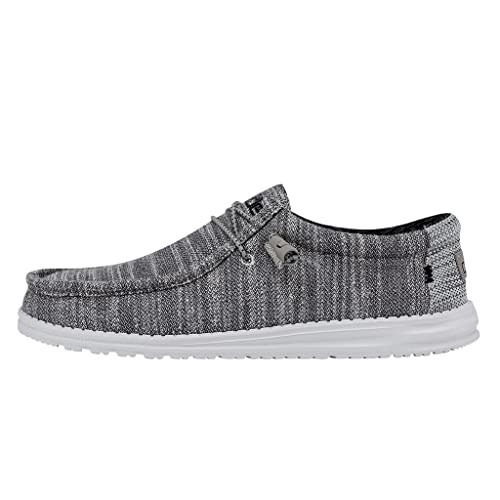 Hey Dude Men's Wally Stretch Granite Size 15 | Men’s Shoes | Men's Lace Up Loafers | Comfortable & Light-Weight | Amazon (US)