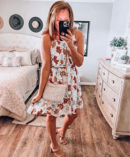 Isn’t this the cutest! Loving this dress, fits tts, comes in more patterns. Braided heels, and straw bag is great for date night, vacation outfit, resort dress, work outfit, brunch outfit and more. 



#LTKunder50 

#LTKfindsunder50 #LTKsalealert #LTKstyletip