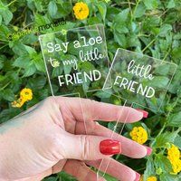 Say Aloe To My Little Friend - Plant Pick Set, Clear Laser Cut Acrylic, Funny, Garden Signs, Succule | Etsy (US)