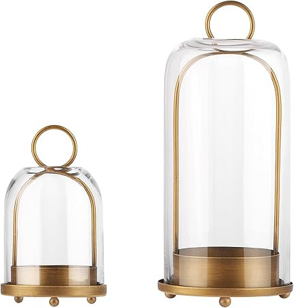 5" & 4" Wide Versatile Metal Candle Holder in Antique Brass with Handmade Thick, Heavy & Sturdy G... | Amazon (US)