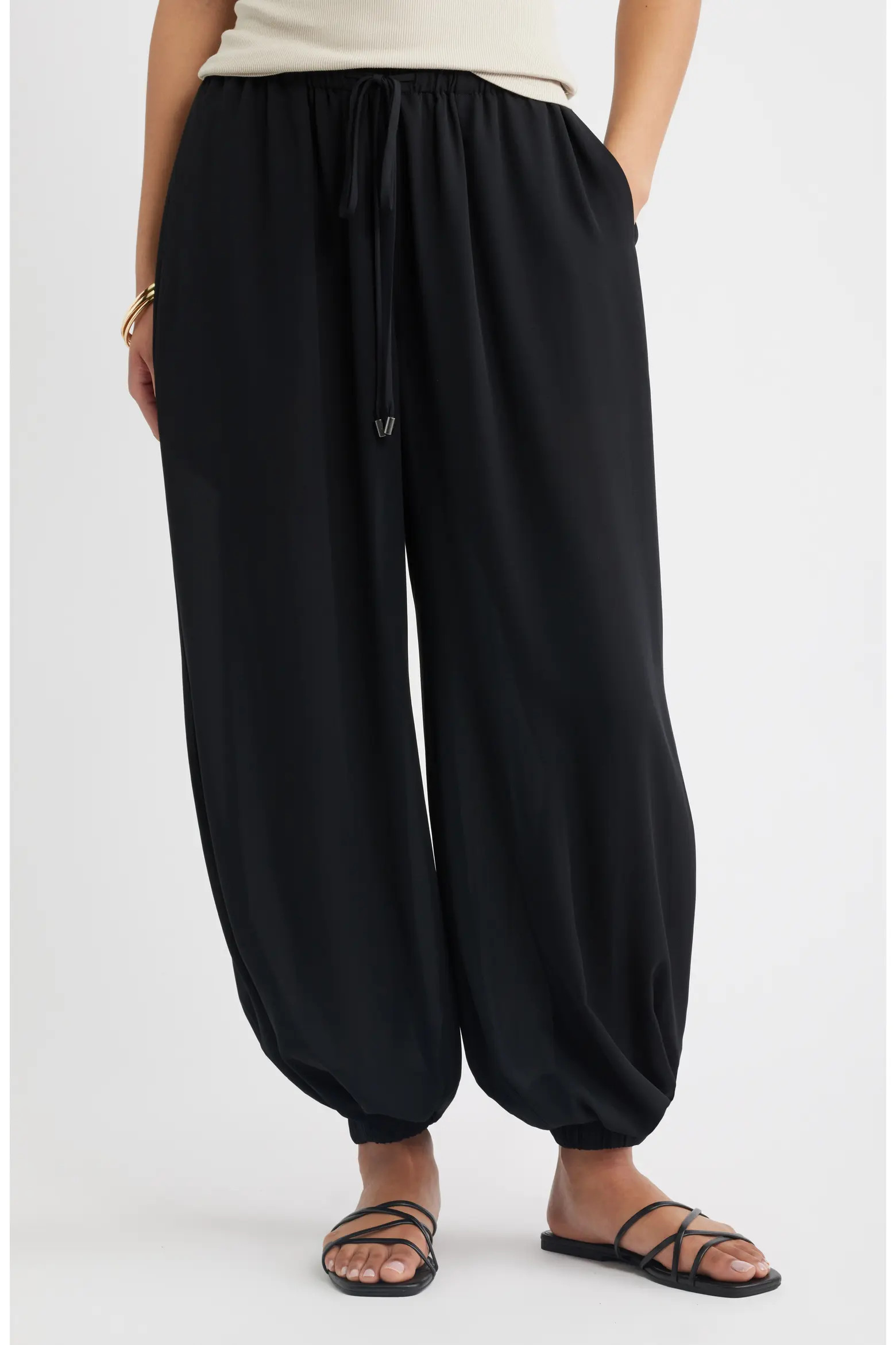 Tie Waist Balloon Pants (Women) | Nordstrom | Nordstrom