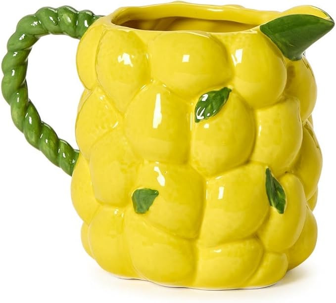 Two's Company Lemon Grove Pitcher/Vase, 8.25-Inch, Yellow | Amazon (US)