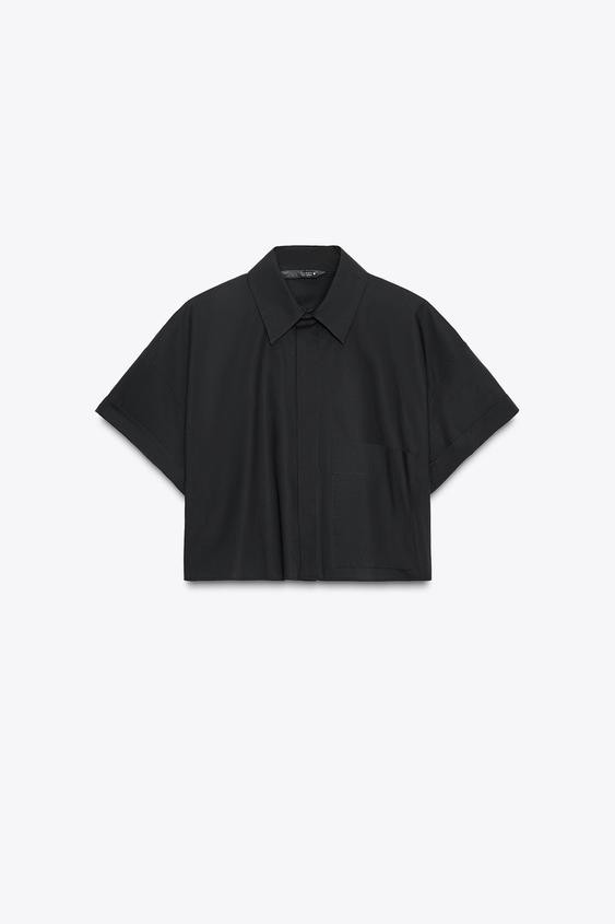 POPLIN CROP SHIRT | Zara US