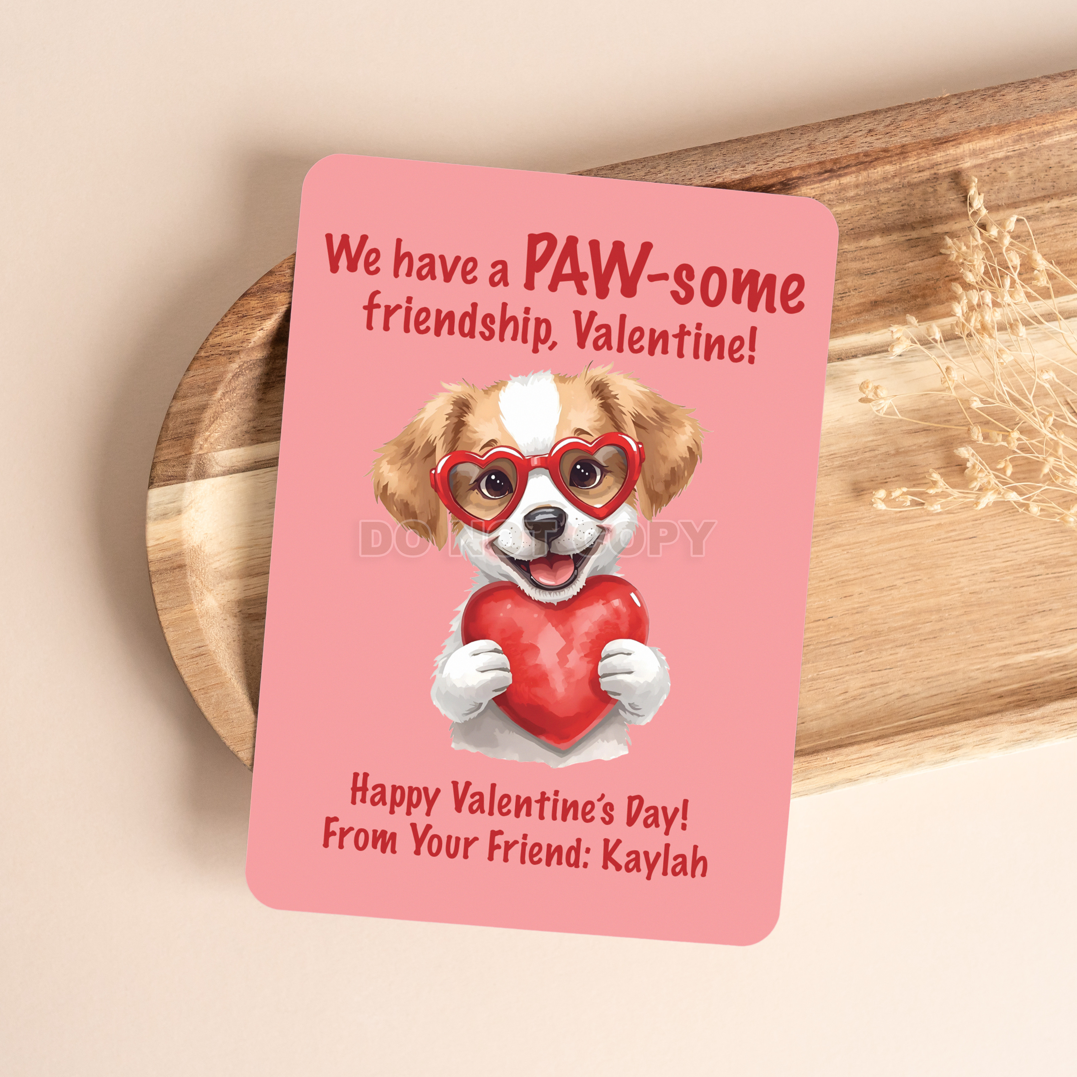 These personalized puppy Valentine’s Day cards are the sweetest way for kids to share the love at school, daycare, or with friends!

Featuring an adorable puppy illustration, a playful Valentine pun, and your child’s name printed right on each card, they make classroom exchanges extra special without the stress of DIY.

Printed on high-quality cardstock and sized at 4.25 x 5.5 inches, these valentines are perfectly sized for little hands, treat bags, or backpack notes. A fun, thoughtful keepsake that kids will be excited to hand out—and classmates will love receiving. Simple, cute, and totally paw-fect for Valentine’s Day! 🐶❤️

#kidsvalentines #personalizedvalentines #classroomvalentines #valentinesforkids #puppyvalentines #schoolvalentines #customvalentines #etsyvalentines #valentinesdayforkids #cutevalentines #kidsclassroomideas #customkidsvalentines 

 #LTKmomlife #LTKHome #LTKKids