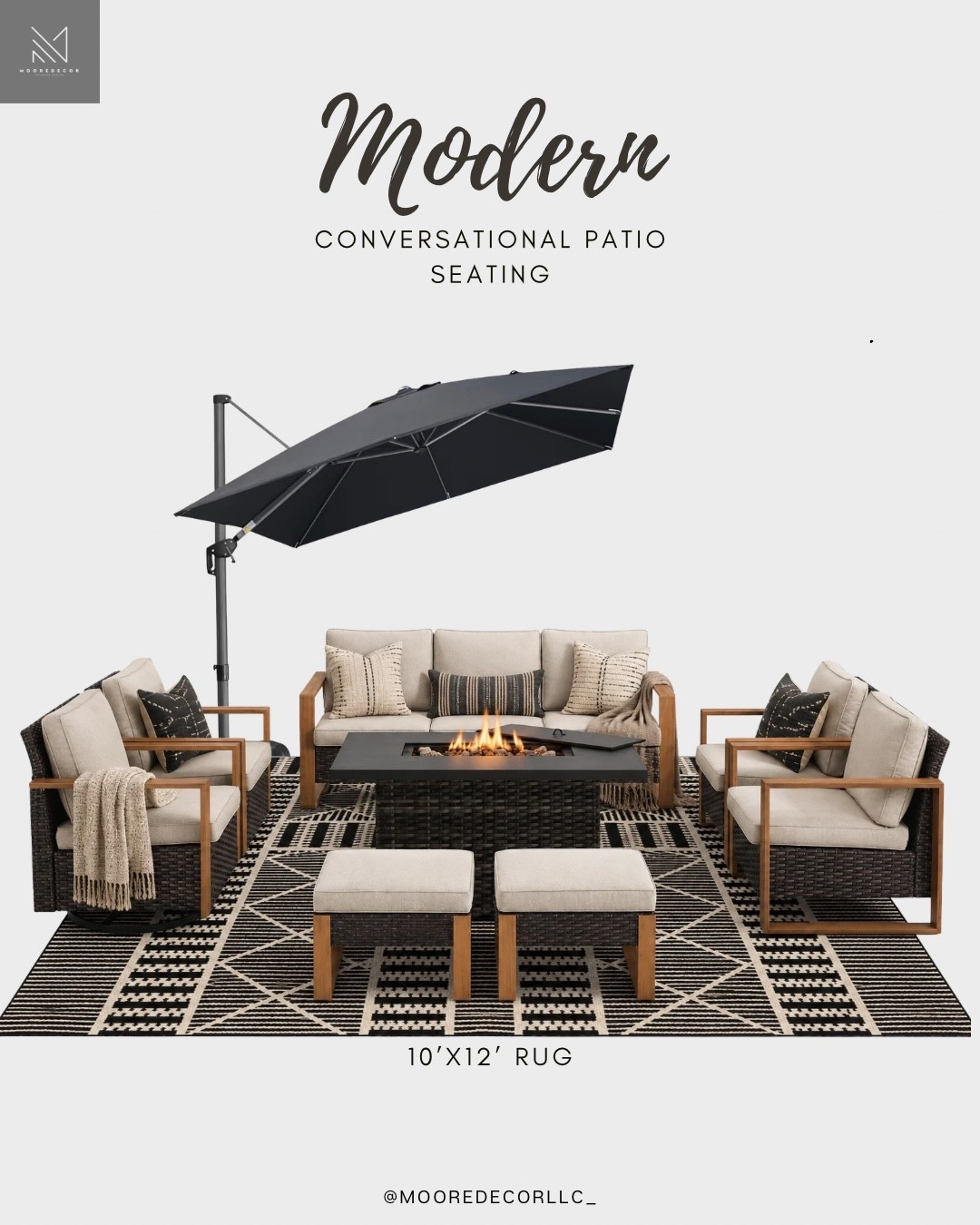 Bringing indoor comfort outdoors. This cozy conversation set features deep seating, neutral tones, and a fire table centerpiece for a warm, inviting outdoor retreat. Perfect for hosting family and friends.

#LTKSeasonal #LTKHome