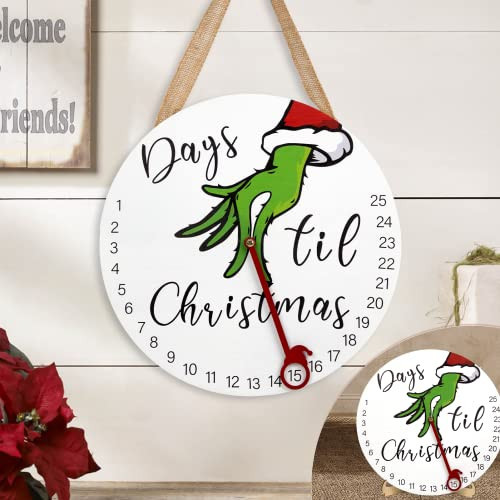 DAZONGE Christmas Decorations Welcome Sign | 2023 Christmas Countdown Advent Calendar for All Ages | 12'' Wooden Christmas Wreath with Easel for Door Wall Mantel Decor | Christmas Decor | Amazon (US)