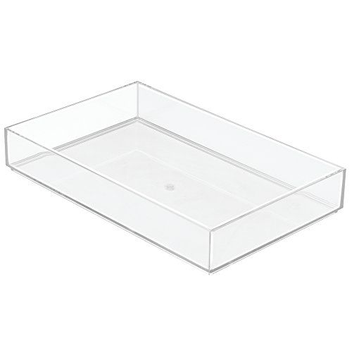 InterDesign Clarity Kitchen Drawer Organizer for Silverware, Spatulas, Gadgets - 8" x 12" x 2", Clea | Amazon (US)