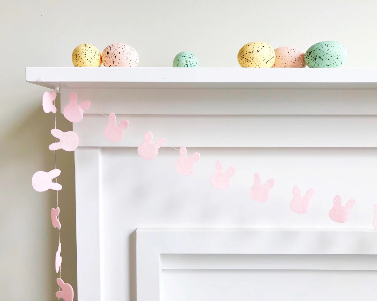 Mini Felt Bunny Garland - Light Pink or White | Pearl & Jane