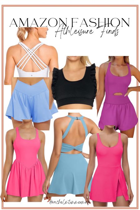 I have a great Amazon athletic looks haul coming soon! These are the pieces that I ordered. Absolutely love these athletic dresses. I have the twist back one in two colors already and absolutely love it. Also kind of obsessed with this ruffle detail sports bra!

Amazon fashion. Athleisure. LTK under 50. 