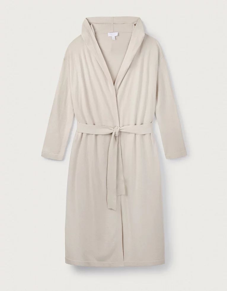 Hooded Knitted Robe With Cashmere | The White Company (UK)