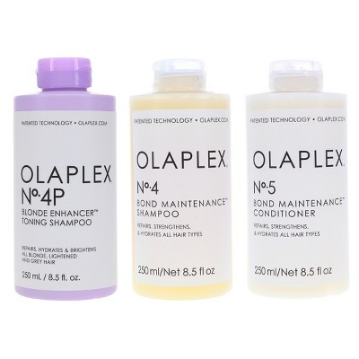 Olaplex No.4p Blonde Enhancer Toning Shampoo 8.5 oz, No.4 Bond Maintenance Shampoo 8.5 oz & No. 5 Bond Maintenance Conditioner 8.5 oz Combo Pack | Target
