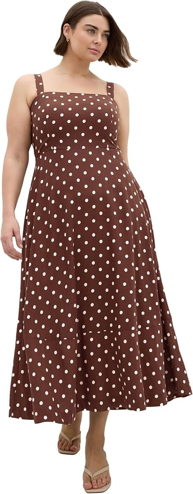 City Chic Plus Size Dress - Collins Palm Print Maxi | Amazon (US)