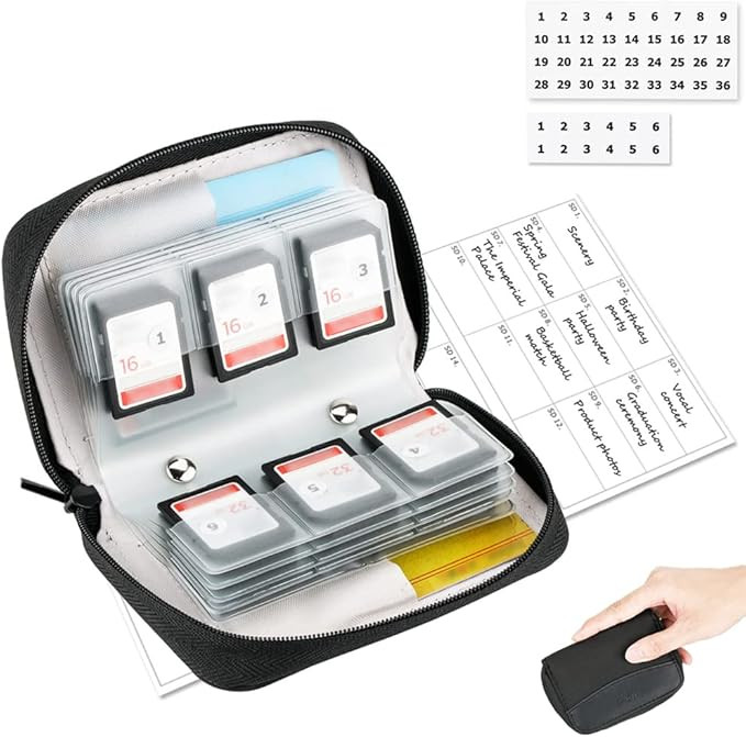 (24 SD + 4 CF) 28 Slots SD Card Holder Case with Labels, Memory Card Storage Organizer for 24 SD ... | Amazon (US)